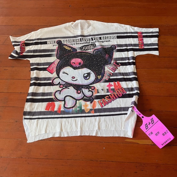 Sanrio Tops - Sanrio Black and White Kuromi Short Sleeve Tee